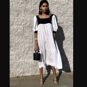 Maryam Nassir Zadeh Yara Puff Sleeve Peasant Dress XS Small 2 4